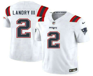 Men's New England Patriots #2 Harold Landry III White FUSE Vapor Limited Stitched Jersey