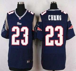 Men's New England Patriots #23 Patrick Chung Navy Blue Team Color NFL Nike Elite Jersey