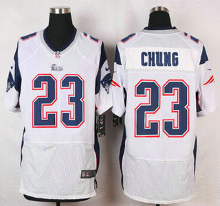 Men's New England Patriots #23 Patrick Chung White Road NFL Nike Elite Jersey