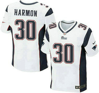 Men's New England Patriots #30 Duron Harmon White Road NFL Nike Elite Jersey
