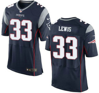 Men's New England Patriots #33 Dion Lewis Navy Blue Team Color 2015 NFL Nike Elite Jersey
