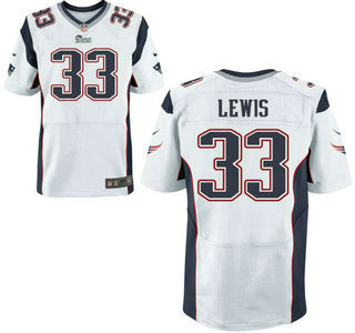 Men's New England Patriots #33 Dion Lewis White Road NFL Nike Elite Jersey