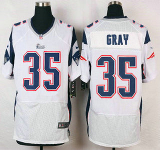 Men's New England Patriots #35 Jonas Gray White Road NFL Nike Elite Jersey