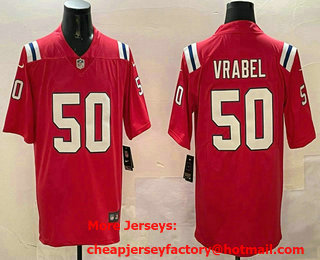 Men's New England Patriots #50 Mike Vrabel Red Vapor Limited Stitched Jersey