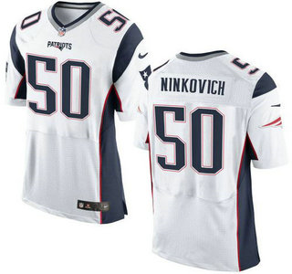 Men's New England Patriots #50 Rob Ninkovich White Road 2015 NFL Nike Elite Jersey