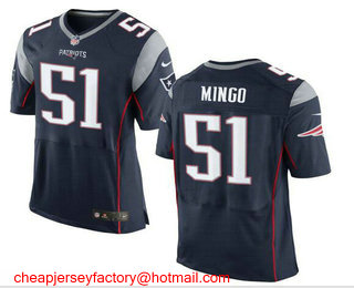 Men's New England Patriots #51 Barkevious Mingo NEW Navy Blue Team Color Stitched NFL Nike Elite Jersey
