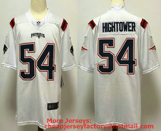 Men's New England Patriots #54 Dont'a Hightower White 2020 NEW Vapor Untouchable Stitched NFL Nike Limited Jersey