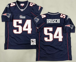 Men's New England Patriots #54 Tedy Bruschi Navy 1996 Throwback Jersey