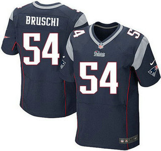 Men's New England Patriots #54 Tedy Bruschi Navy Blue Retired Player NFL Nike Elite Jersey