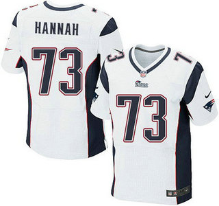 Men's New England Patriots #73 John Hannah White Retired Player NFL Nike Elite Jersey