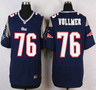 Men's New England Patriots #76 Sebastian Vollmer Navy Blue Team Color NFL Nike Elite Jersey