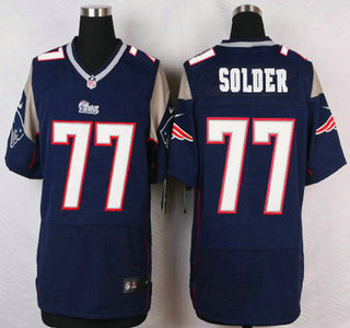 Men's New England Patriots #77 Nate Solder Navy Blue Team Color NFL Nike Elite Jersey