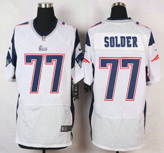 Men's New England Patriots #77 Nate Solder White Road NFL Nike Elite Jersey
