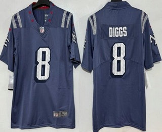 Men's New England Patriots #8 Stefon Diggs Limited Gray Rivalries Vapor Jersey