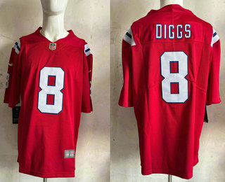 Men's New England Patriots #8 Stefon Diggs Limited Red Vapor Jersey