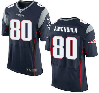 Men's New England Patriots #80 Danny Amendola Navy Blue Team Color 2015 NFL Nike Elite Jersey