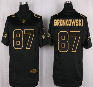 Men's New England Patriots #87 Rob Gronkowski Pro Line Black Gold Collection Elite Jersey