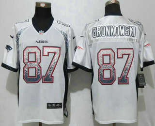 Men's New England Patriots #87 Rob Gronkowski White Drift Stitched NFL Nike Fashion Jersey