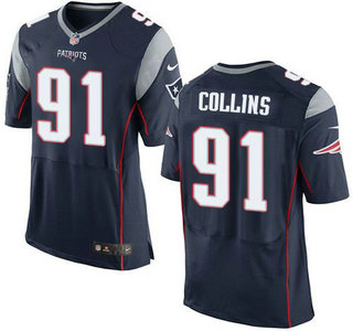 Men's New England Patriots #91 Jamie Collins Navy Blue Team Color 2015 NFL Nike Elite Jersey
