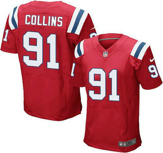Men's New England Patriots #91 Jamie Collins Red Alternate NFL Nike Elite Jersey