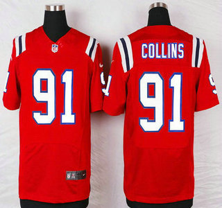 Men's New England Patriots #91 Jamie Collins Red Alternate NFL Nike Elite Jersey