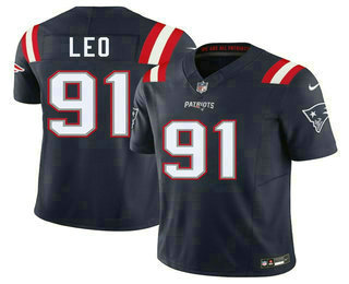 Men's New England Patriots #91 Titus Leo Navy FUSE Vapor Limited Stitched Jersey