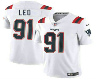 Men's New England Patriots #91 Titus Leo White Vapor Limited Stitched Jersey