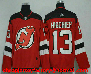 Men's New Jersey Devils #13 Nico Hischier Red 2017-2018 Hockey Stitched NHL Jersey