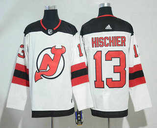 Men's New Jersey Devils #13 Nico Hischier White 2017-2018 Hockey Stitched NHL Jersey