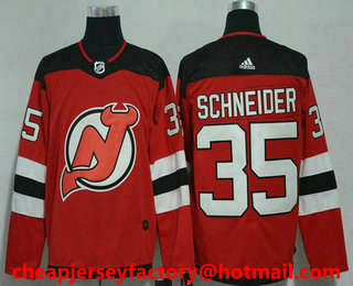 Men's New Jersey Devils #35 Cory Schneider Red 2017-2018 Hockey Stitched NHL Jersey