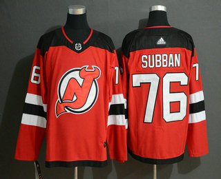 Men's New Jersey Devils #76 PK Subban Red Adidas Stitched NHL Jersey