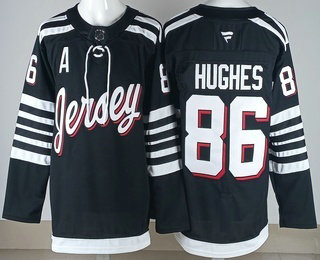 Men's New Jersey Devils #86 Jack Hughes Black Authentic Jersey