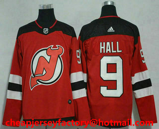 Men's New Jersey Devils #9 Taylor Hall Red 2017-2018 Hockey Stitched NHL Jersey