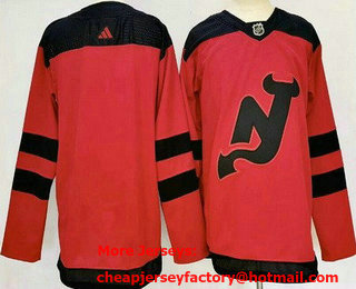 Men's New Jersey Devils Blank Red 2024 Stadium Series Authentic Jersey