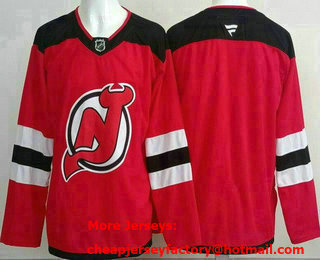 Men's New Jersey Devils Blank Red Authentic Jersey