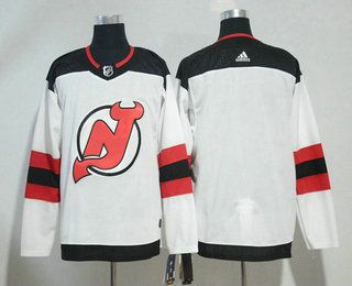 Men's New Jersey Devils Blank White 2017-2018 Hockey Stitched NHL Jersey