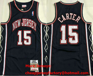 Men's New Jersey Nets #15 Vince Carter Blue Hardwood Classics Soul AU Throwback Jersey