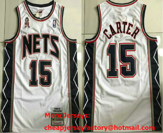 Men's New Jersey Nets #15 Vince Carter White 2006-07 Hardwood Classics Soul AU Throwback Jersey