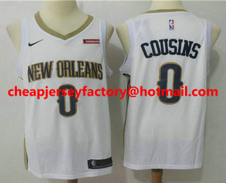 Men's New Orleans Pelicans #0 DeMarcus Cousins New White 2017-2018 Nike Swingman zatarains Stitched NBA Jersey