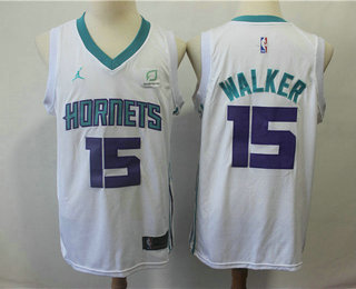 Men's New Orleans Pelicans #15 Kemba Walker White 2019 Jordan Swingman Stitched NBA Jersey With The Sponsor Logo