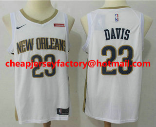 Men's New Orleans Pelicans #23 Anthony Davis New White 2017-2018 Nike Swingman zatarains Stitched NBA Jersey