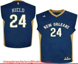 Men's New Orleans Pelicans #24 Buddy Hield Navy Blue Stitched NBA Revolution 30 Swingman Jersey