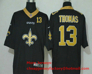 Men's New Orleans Saints #13 Michael Thomas Black 2020 Big Logo Number Vapor Untouchable Stitched NFL Nike Fashion Limited Jersey