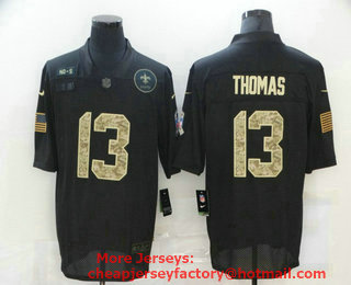 Men's New Orleans Saints #13 Michael Thomas Black Camo 2020 Salute To Service Stitched NFL Nike Limited Jersey