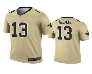 Men's New Orleans Saints #13 Michael Thomas Gold Inverted Legend Jersey