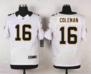 Men's New Orleans Saints #16 Brandon Coleman White Road Stitched NFL Nike Elite Jersey