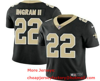 Men's New Orleans Saints #22 Mark Ingram II Limited Black Vapor Jersey
