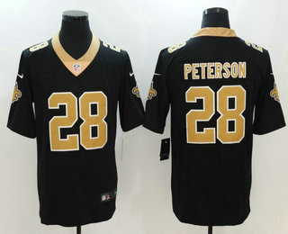 Men's New Orleans Saints #28 Adrian Peterson Black 2017 Vapor Untouchable Stitched NFL Nike Limited Jersey