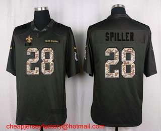 Men's New Orleans Saints #28 C.J. Spiller Black Anthracite 2016 Salute To Service Stitched NFL Nike Limited Jersey