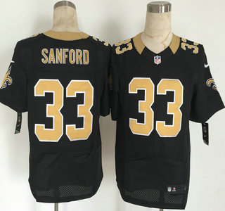 Men's New Orleans Saints #33 Jamarca Sanford Nike Black Elite Jersey